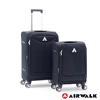 AIRWALK LUGGAGE - 尊爵系列黑色的驕傲 布面拉鍊20+24吋兩件組行李箱 - 傲人黑