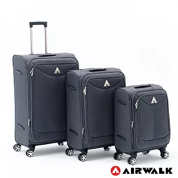 AIRWALK LUGGAGE -尊爵系列灰色的沉靜 布面拉鍊20+24+28吋三件組行李箱 - 安靜灰