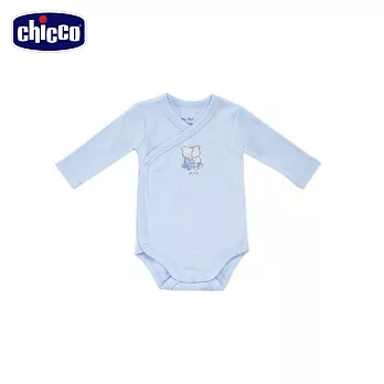 chicco-粉彩-前側開長袖連身衣-藍3M藍色