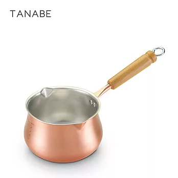 【日本田邊金具】1.2L純銅木柄牛奶鍋-14cm