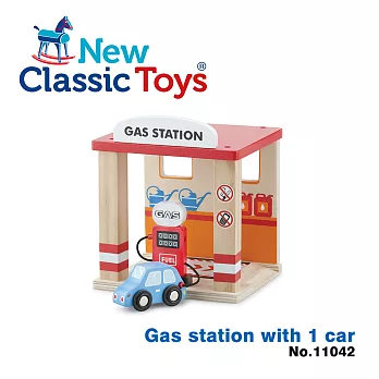 【荷蘭New Classic Toys】木製車車加油站玩具 - 11042