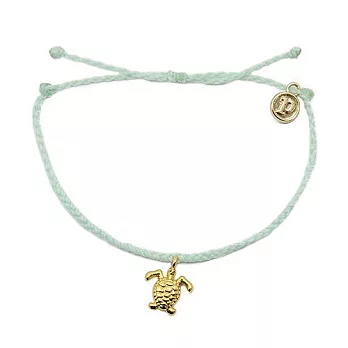 Pura Vida 美國手工 金色海龜 嫩綠色臘線可調式手鍊衝浪海灘防水手繩