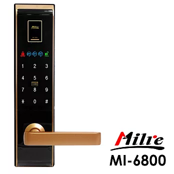 【Milre 美樂】四合一密碼/指紋/卡片/鑰匙智能電子門鎖(MI-6800)(黑金色)(附基本安裝)