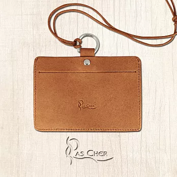 【PAS CHER 巴夏喀】識別證件套(橫式)- 焦糖