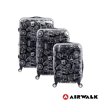 AIRWALK LUGGAGE - 精彩歷程 環郵世界行李箱20+24+28吋 三箱組(遊玩靚黑)