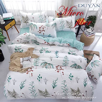 《DUYAN 竹漾》台灣製天絲絨雙人加大床包被套四件組- 漢普斯花園