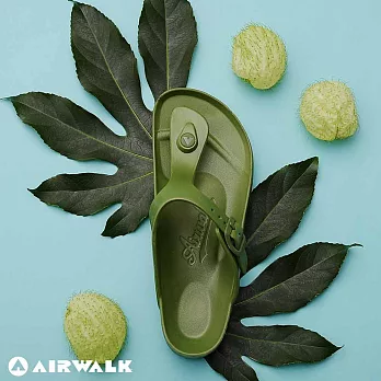 AIRWALK(女) -AB拖 EVA中性T字羅馬夾腳拖鞋US6羽衣甘藍綠