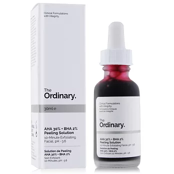 The Ordinary AHA 30% + BHA 2% Peeling Solution 高濃度果酸煥膚面膜精華液(30ml)-國際航空版