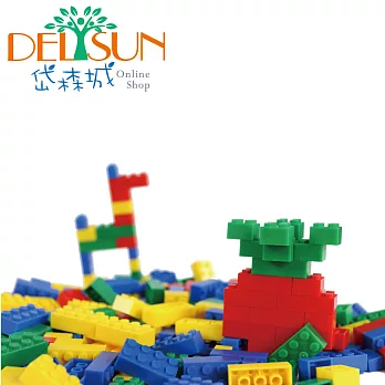 小積木 益智玩具 創意 DELSUN 岱森城繽紛彩虹