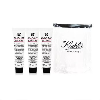 Kiehl’s 契爾氏 1號護唇膏15ml*3加贈果凍套*1(百貨專櫃貨)