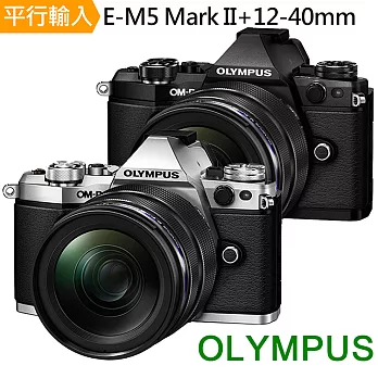 OLYMPUS OM-D E-M5 Mark II+12-40mm 單鏡組-黑*(平行輸入)-送64G記憶卡+鋰電池+單眼包+中腳架+拭鏡筆+減壓背帶+強力清潔組+保護貼