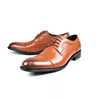 【U】Pelutini - 時尚橫飾牛皮紳士德比鞋EU41 - 棕色