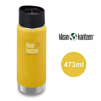 【美國Klean Kanteen】寬口不鏽鋼保溫瓶-473ml-萊姆黃