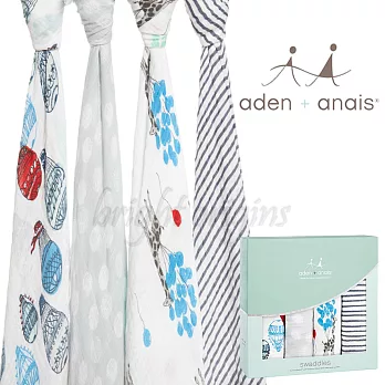 美國Aden+Anais 輕鬆抱寶寶包巾(四入裝) 氣球嘉年華款2064