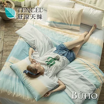 BUHO《時光若刻》舒涼TENCEL天絲雙人加大三件式床包枕套組