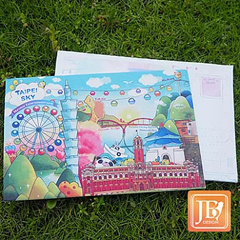 JB DESIGN-就是愛台灣畫布明信片107_台北天空