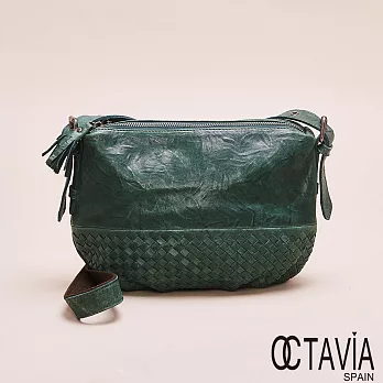 OCTAVIA 8 真皮- 火舞 渲染羊皮肩斜二用隨身包-空旋綠
