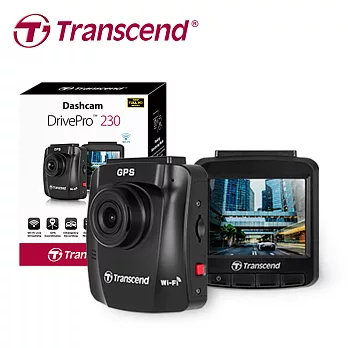 Transcend 創見 DrivePro 230 高畫質WiFi+GPS行車記錄器※贈點煙器+內附16G記憶卡※黑