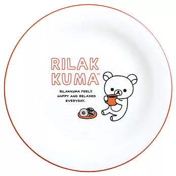 San-X 拉拉熊休閒自由風系列陶瓷盤。紅