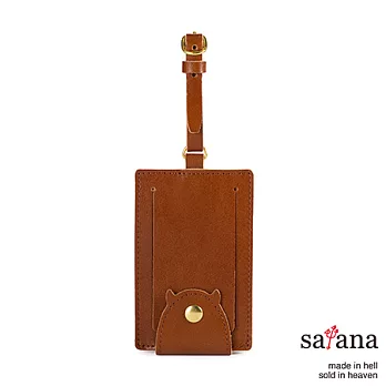 satana - Leather 城市旅人行李吊牌 -棕色