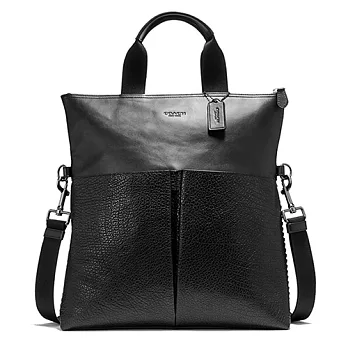 COACH 拼接皮革前口袋兩用包-黑（現貨＋預購）黑