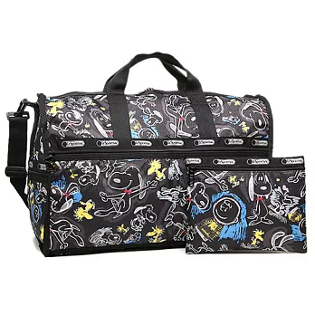 LeSportsac大款假期旅行袋-黑底史努比 (現貨+預購)黑底史努比