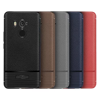 VXTRA HTC U11 EYEs 防滑手感皮紋 軟性手機殼暗藍