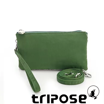 tripose 漫遊系列岩紋簡約微旅手拿/側肩包 淺綠色