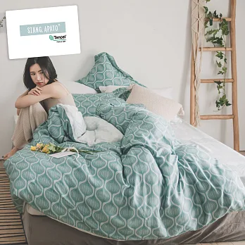 PRIMARIO【阿妮塔】台灣製 100%奧地利天絲 特大兩用被套床包四件組阿妮塔