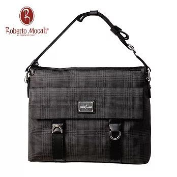 義大利《Roberto Mocali》英倫千鳥側背包_橫(大)(RM-80105)