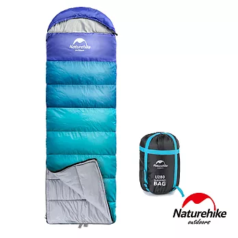 【Naturehike】升級版 U280P全開式戶外保暖睡袋(孔雀藍)