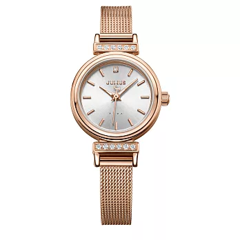 JULIUS聚利時 爵士女伶米蘭錶帶腕錶-四色/22.5mm玫瑰金
