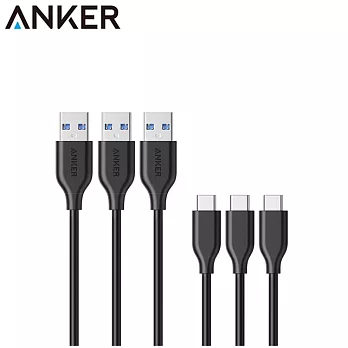 美國ANKER Power 充電傳輸線 USB 3.0轉TYPE-C-B8163013(長3ft即0.9公尺 x3條)