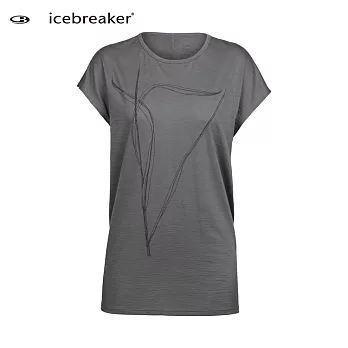 【紐西蘭Icebreaker 】女 ARIA短袖長版上衣/ IB104106-001-M深灰