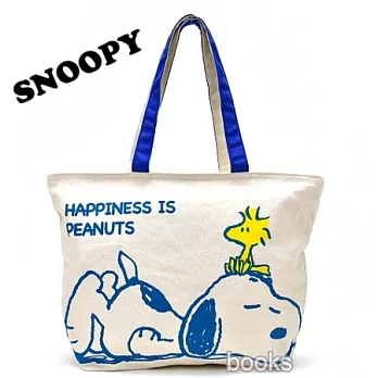 【懶懶SNOOPY】拉鍊式帆布包