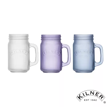 【KILNER】噴砂玻璃杯(繽紛三入禮盒組)