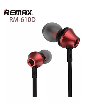 【Remax】入耳式線控通話耳機(RM-610D)紅色