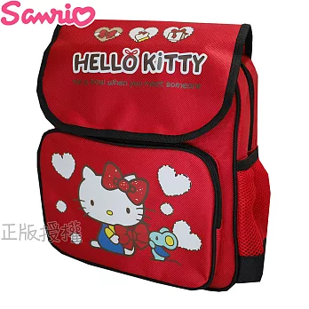 Hello Kitty凱蒂貓 愛心兒童後背書包/背包(紅色)