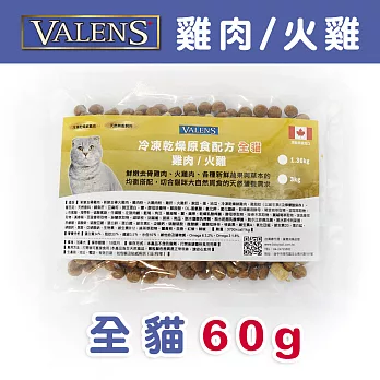 【VALENS威倫】全貓-冷凍乾燥原食配方-雞肉/火雞 外出包60g