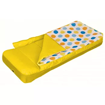 兒童睡袋充氣床-黃+電動打氣筒