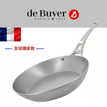 法國【de Buyer】畢耶鍋具『巴黎輕量蜂蠟全球獨家款』鐵塔柄平底鍋28cm