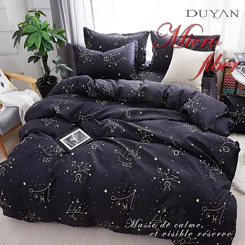 《DUYAN 竹漾》台灣製天絲絨雙人加大床包被套四件組-星空密語
