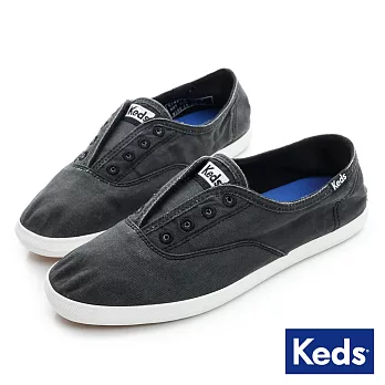 【Keds】品牌經典系列之水洗休閒便鞋US8炭灰