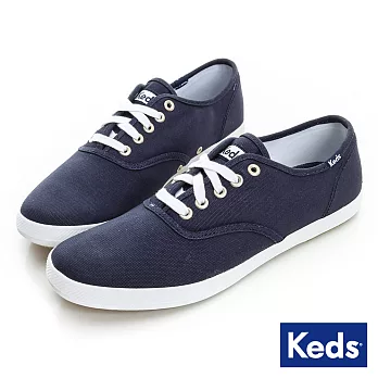 【Keds】品牌經典綁帶休閒鞋（For Boy）US9.5海軍藍