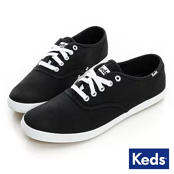 【Keds】品牌經典綁帶休閒鞋（For Boy）US10黑色