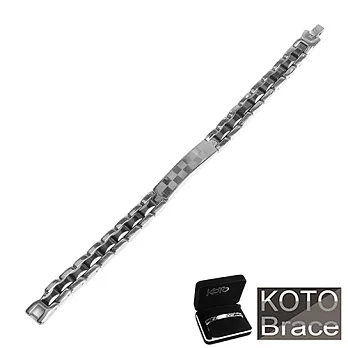 【KOTO】精密陶瓷白鋼黑珠女款手鍊(CS-999A+)