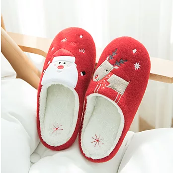 AMEBER聖誕快樂室內拖鞋家居拖鞋防滑地板拖鞋交換禮物-紅色 37-39JP24紅色 37-39