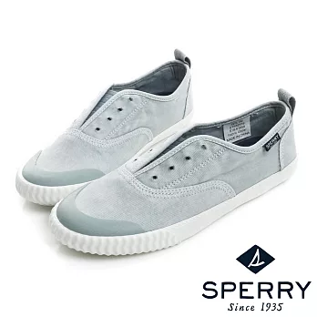 SPERRY 輕量水洗帆布休閒鞋(女)-灰藍US5灰藍