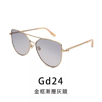 【Front 太陽眼鏡】So Good-Gd24金框漸層灰鏡#歐美時尚金屬大框太陽眼鏡/墨鏡Gd24金框漸層灰鏡