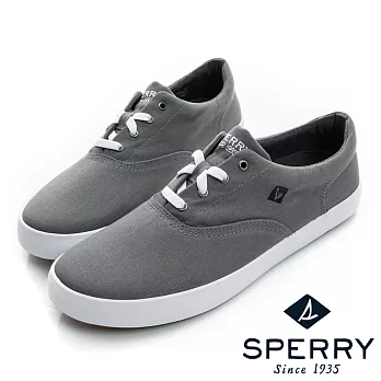 SPERRY 潮流個性4眼釦輕薄帆布鞋(中性款)-迷霧灰US8.5灰色